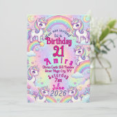 Cute Kawaii Unicorn Pastel Rainbow Magical Kaart (Staand voorkant)