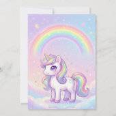 Cute Kawaii Unicorn Pastel Rainbow Magical Kaart (Achterkant)