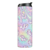 Cute Kawaii Unicorn Pastel Rainbow Magical Thermosbeker (Gedraaid links)