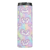 Cute Kawaii Unicorn Pastel Rainbow Magical Thermosbeker (Achterkant)