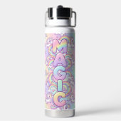 Cute Kawaii Unicorn Pastel Rainbow Magical Waterfles (Achterkant)