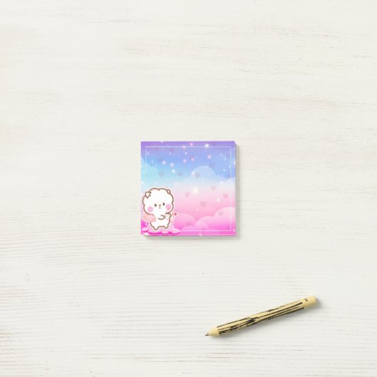Cute Kawaii Valentijnse  Cupid Jinnie Post-it® Notes (Op bureau)