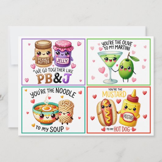 Cute Kawaii Valentijnsklas Kaarten (Voorkant)