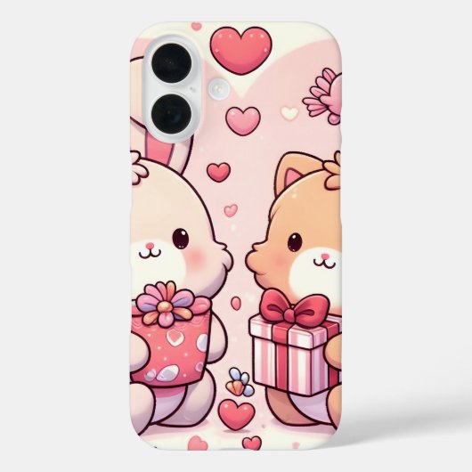 Cute Kawaii Valentine Bunny Bear Love Gift Case-Mate iPhone Case (Achterkant)