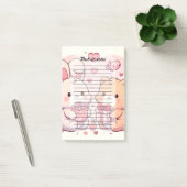 Cute Kawaii Valentine Bunny Bear Love Gift Post-it® Notes (Kantoor)