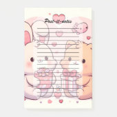 Cute Kawaii Valentine Bunny Bear Love Gift Post-it® Notes (Voorkant)