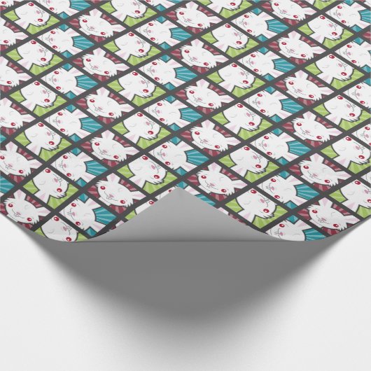 Cute Kawaii Vampire Bunny Rabbit Pattern Cadeaupapier (Hoek)