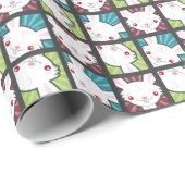 Cute Kawaii Vampire Bunny Rabbit Pattern Cadeaupapier (Rol Hoek)