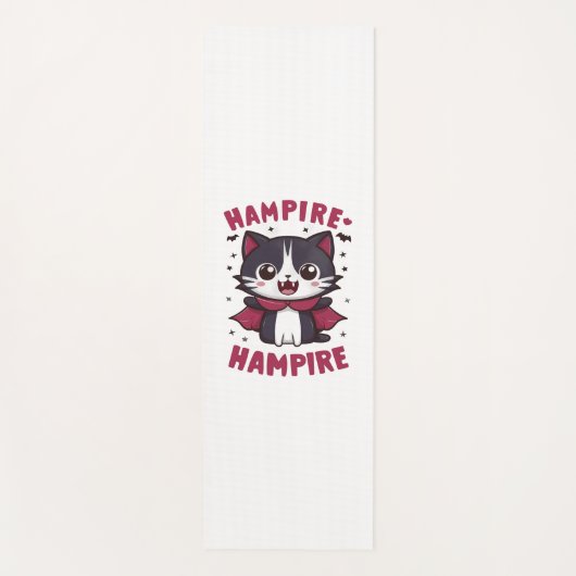 Cute Kawaii Vampire Cat Halloween Yogamat (Voorkant)