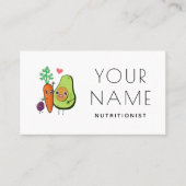 Cute Kawaii Vegetables Dietitian Nutritionist Food Visitekaartje (Voorkant)