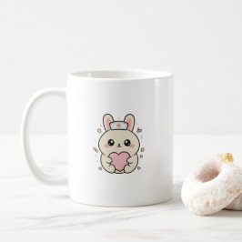 Cute Kawaii Verpleegster Bunny Mok – Pastelkleurig