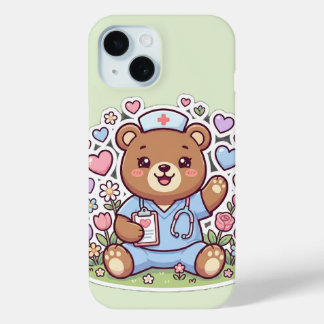Cute Kawaii Verpleegster Teddybeer Gezondheidszorg iPhone 15 Case