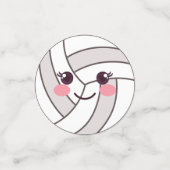 Cute Kawaii Volleyball Ball Emoji Birthday Party Confetti (Kleine voorkant)