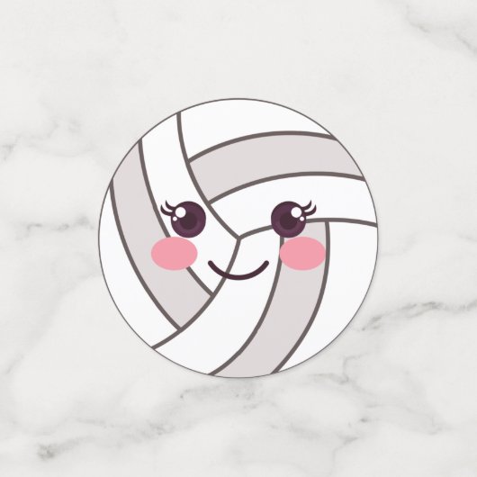 Cute Kawaii Volleyball Ball Emoji Birthday Party Confetti (Kleine voorkant)