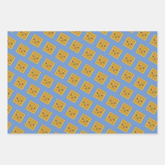 Cute Kawaii Waffle Pattern Inpakpapier Vel (Voorkant 2)