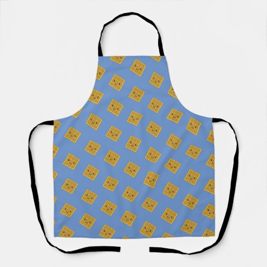 Cute Kawaii Waffle Pattern Schort (Voorkant)