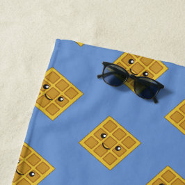 Cute Kawaii Waffle Pattern Strandlaken