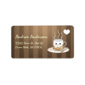 Cute kawaii warme cacao drink etiket (Voorkant)