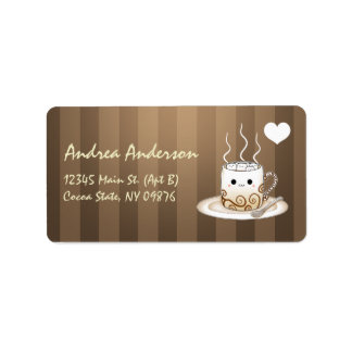 Cute kawaii warme cacao drink etiket