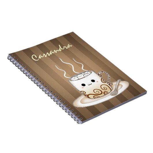 Cute kawaii warme cacao drink notitieboek (Rechterzijde)