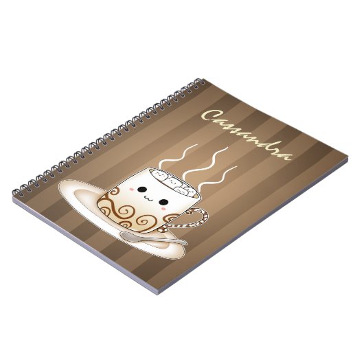Cute kawaii warme cacao drink notitieboek (Linkerzijde)
