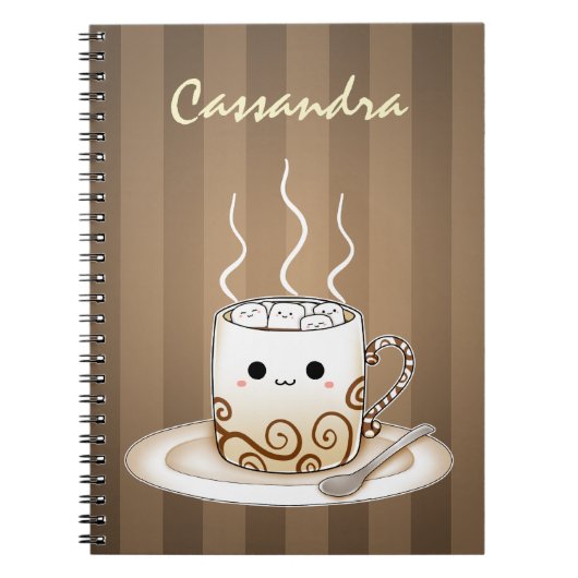Cute kawaii warme cacao drink notitieboek (Voorkant)