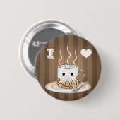 Cute kawaii warme cacao drink ronde button 5,7 cm (Voorkant /achterkant)