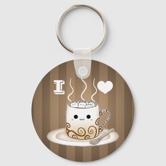 Cute kawaii warme cacao drink sleutelhanger (Voorkant)