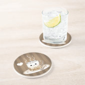 Cute kawaii warme cacao drink zandsteen onderzetter (Zijkant)