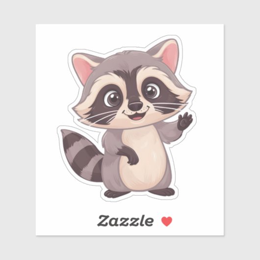 Cute Kawaii Wasbeer Sticker - Lief Bos Dier (Vel)