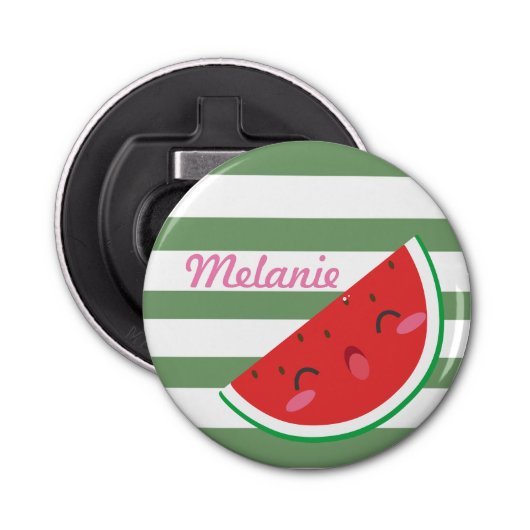 Cute Kawaii Watermelon Persoonlijk Button Flesopener (Voorkant)