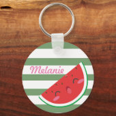 Cute Kawaii Watermelon Persoonlijk Sleutelhanger (Voorkant)