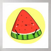 Cute Kawaii Watermelon Slice Poster (Voorkant)