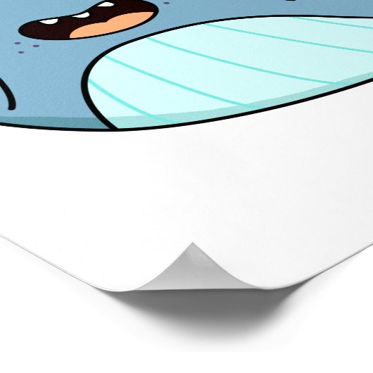 Cute Kawaii Whale Poster (Hoek)