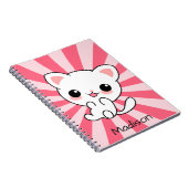 Cute kawaii White Cat Personated Pink Notitieboek (Rechterzijde)