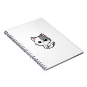 Cute Kawaii White Gray Kitten Notitieboek (Rechterzijde)
