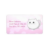 Cute kawaii white kitty cat etiket (Voorkant)