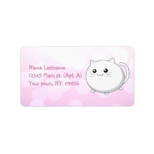 Cute kawaii white kitty cat etiket