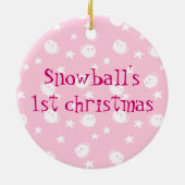 Cute Kawaii white kitty cat Keramisch Ornament (Achterkant)