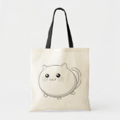 Cute kawaii white kitty cat tote bag (Voorkant)