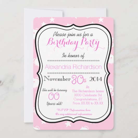 Cute Kawaii White kitty-katteverjaarfeest Kaart (Voorkant)