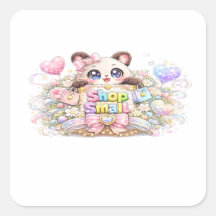 Cute Kawaii Winkel Kleine Zakelijke Kat Pastel Roz