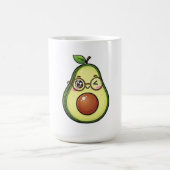 Cute Kawaii Winking Avocado with Glasses Koffiemok (Center)