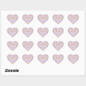 Cute Kawaii Winter Teddy Bear Pattern | Purple Hart Sticker (Vel)
