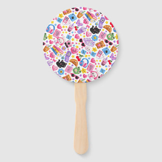 Cute Kawaii Y2K Aesthetic Naadloos Patroon – Roze Handwaaier