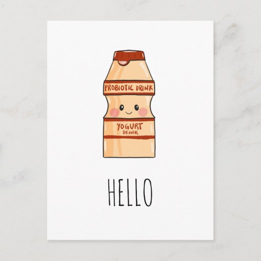 Cute Kawaii Yakult Yogurt Drink Asian Snack Blank Briefkaart (Voorkant)