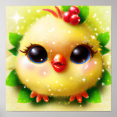 Cute Kawaii Yellow Baby Chick Poster (Voorkant)