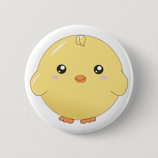 Cute kawaii yellow chick button (Voorkant)