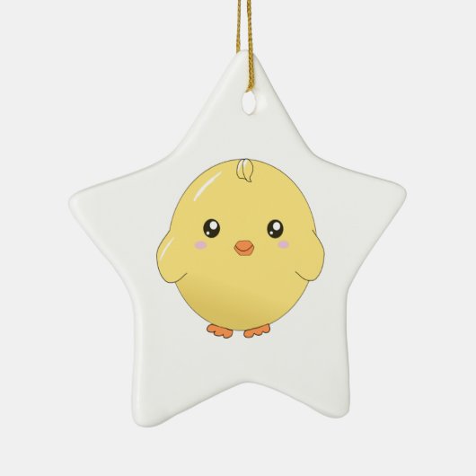 Cute kawaii yellow chick ornament (ster/hart/enz.) (Rechts)