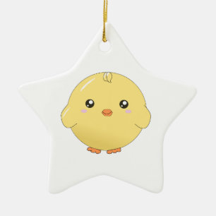 Cute kawaii yellow chick ornament (ster/hart/enz.)